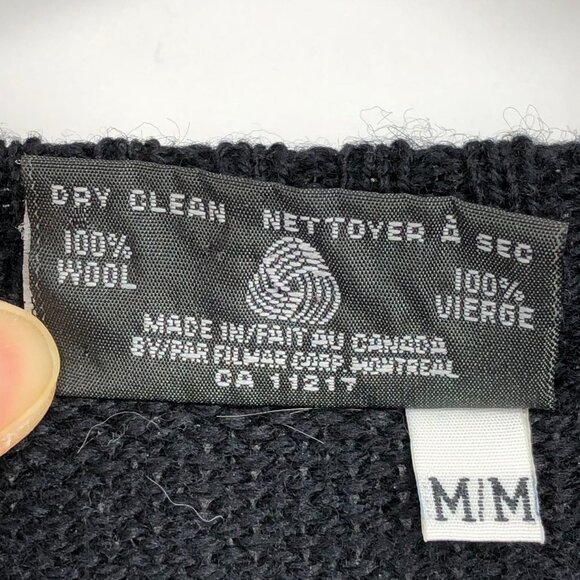 Cappello Black ugly / grandma christmas sweater w/snowflakes &  polar bears M - Picture 3 of 14